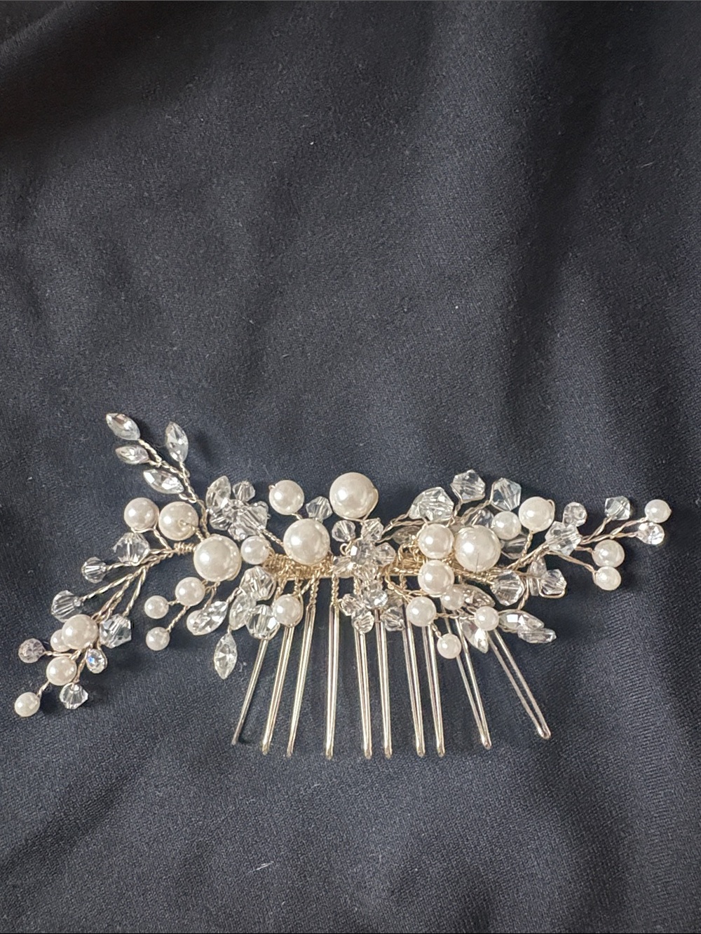 Dareth Colburn Pearl & Crystal Bridal Hair Comb - White